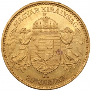 UNGARN - 20 Kronen 1895 - Au 900, Gewicht 6,76 g.