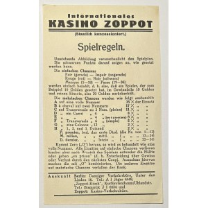 Internationales KASINO ZOPPOT - Internationales Casino Sopot Informationsbroschüre in Deutsch