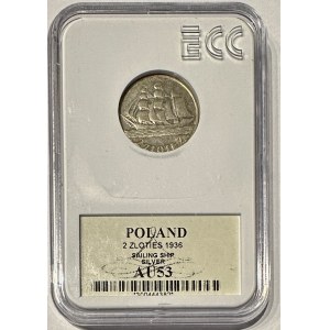 2 złote 1936 Żaglowiec GCN AU53