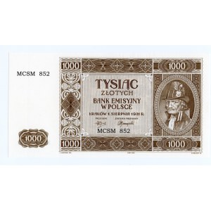 Rekonstrukcja 1000 złotych 1941 (2004) Krakowiak - numeracja 852