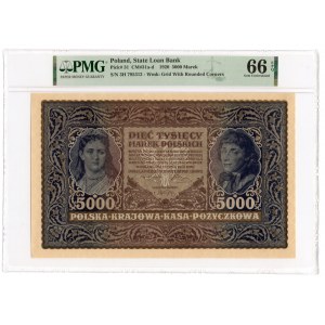 5 000 polských marek 1920 - III série H - PMG 66 EPQ