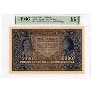 5.000 marek polskich 1920 - III Serja H - PMG 66 EPQ