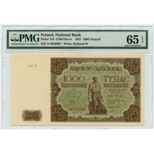 1000 złotych 1947 - seria A - PMG 65 EPQ