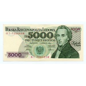 5000 złotych 1986 - seria BT