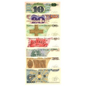 PRL set of 7 pieces 10 - 1000 zloty
