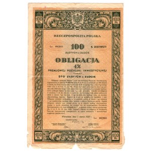Obligacja 100 złotych w złocie 1928