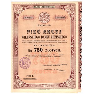 Wileński Bank Ziemski, 1937, Em. 1