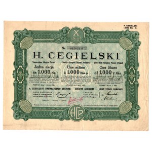 H. Cegielski, 01.03.1924 - 1000 mkp. RZADKA