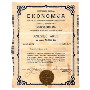 ECONOMY Aktiengesellschaft der Volkswirtschaft - 10 x 5.000 Mark 1922