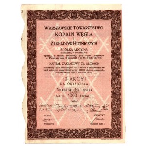Warschauer Gesellschaft für Kohlebergbau und Stahlwerke - 10 x 100 Zloty 1929