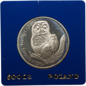 Ochrona Środowiska - 500 złotych 1986 - Sowa z młodymi