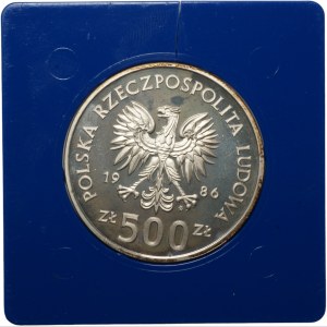 Ochrona Środowiska - 500 złotych 1986 - Sowa z młodymi
