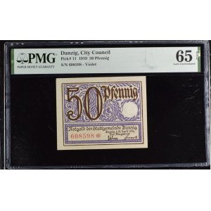 GDAŃSK - 50 fenigów 1919 - PMG 65 EPQ