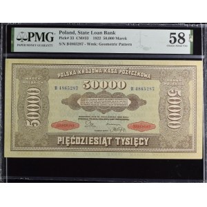 50 000 polských marek 1922 série B - PMG 58 EPQ