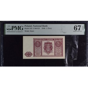 1 złoty 1946 - PMG 67 EPQ - 2ga max nota