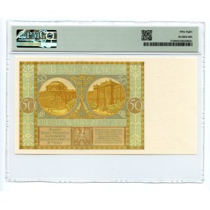 50 złotych 1929 - Seria EA. - PMG 58