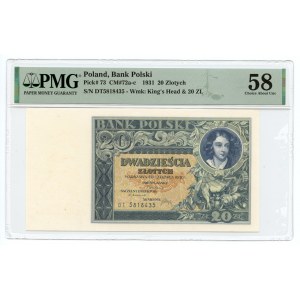 20 zlotých 1931 - série DT. - PMG 58