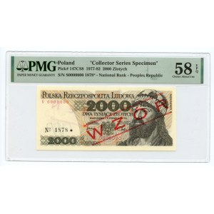 2.000 złotych 1979 - WZÓR - S 0000000 - No.1878 - PMG 58 EPQ