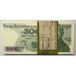 Paczka bankowa 5.000 złotych 1988 - CS - 93 sztuki - RZADKA