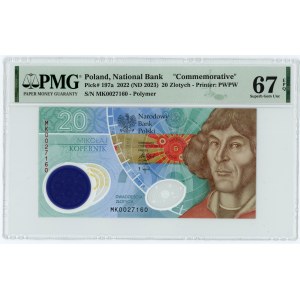 20 Zloty 2022 Nicolaus Copernicus Polymer-Banknote - PMG 67 EPQ