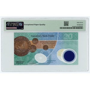 20 Zloty 2022 Nicolaus Copernicus Polymer-Banknote - PMG 67 EPQ