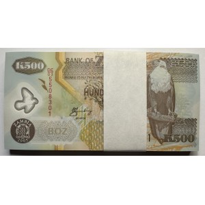 ZAMBIA 500 kwacha polimer 2005r - Paczka 100 szt