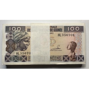 GWINEA 100 franków 1998 - Paczka 100 sztuk
