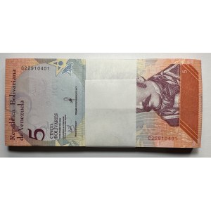 Venezuela, 5 Bolivares 2018 - Packung mit 100 Stück.