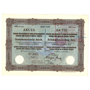 Katowicka S.A. für Bergbau und Metallurgie - 680 Zloty 1929