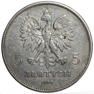 5 złotych 1928 - NIKE bez znaku mennicy - Bruksela