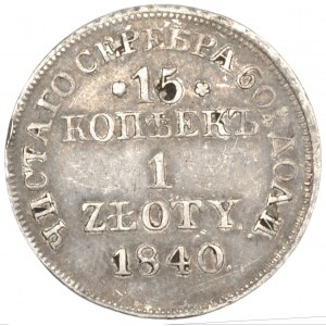 15 kopecks = 1 zloty 1840 (MW) Warsaw