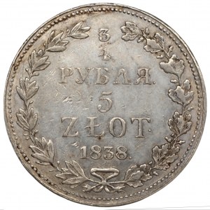 3/4 Rubel = 5 Zloty Warschau 1838 MW