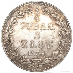 3/4 rublu = 5 zlotých Varšava 1838 MW