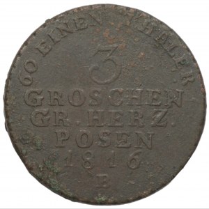 Großherzogtum Posen - 3 grosze 1816 (B) Wrocław