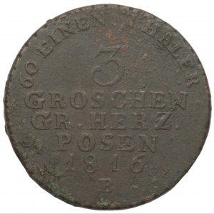 Grand Duchy of Poznań - 3 pennies 1816 (B) Wroclaw