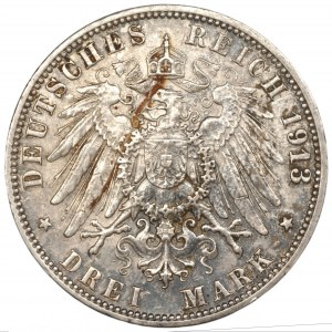 Niemcy, 3 marki 1913 (J) Hamburg