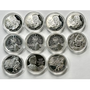 10 złotych 2001 - 11 sztuk monet