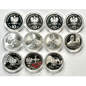 10 złotych 2001 - 11 sztuk monet