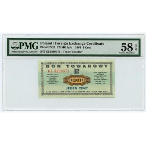 PEWEX - 1 cent 1969 - seria GL - PMG 58 EPQ