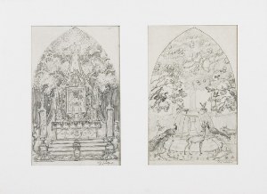 Józef MEHOFFER (1869-1946), Projekt ołtarza Matki Boskiej i dekoracji ściennej 