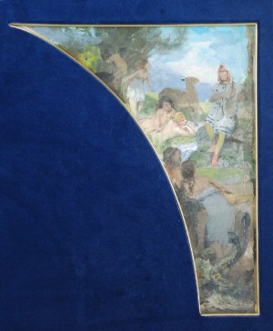Henryk SIEMIRADZKI (1843-1902), Panneau dekoracyjne do Filharmonii Narodowej w Warszawie: Musica Sacra i Musica Profana - studia kolorystyczne, 1901