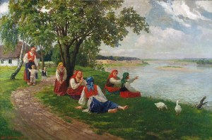 Emil LINDEMAN (1864-1945), Nad rzeką, 1910