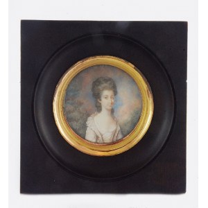 Autor nieokreślony, 2 poł. XVIII w., Miniatura - Portret damy, ok. 1770-1780