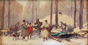 Adam SETKOWICZ (1875-1945), Odpoczynek w trakcie polowania