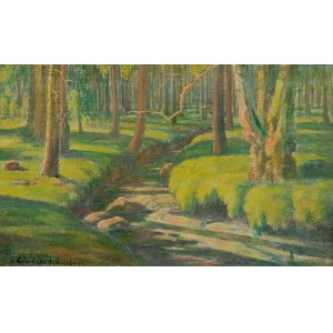 Eugeniusz URBAŃSKI DE NIECZUJA (1888-?), Pejzaż z leśnym strumykiem