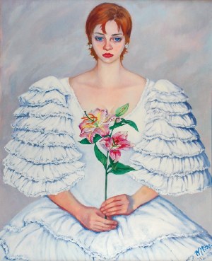 Bożena JĘDRZEJEWICZ-KRZYSIK (ur. 1950), Biała dama, 1998