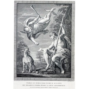 Annibale Carraci, Domenico Marchetti, Paríž dostáva jablko od Merkúra, Taliansko, koniec 18. a začiatok 19. storočia.