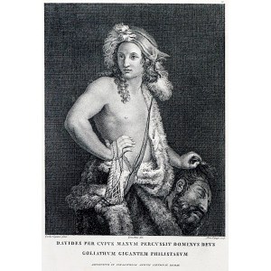 Guido Cagnacci, Domenico Cunego, Dawid z głową Goliata, Włochy, przełom XVIII/XIX w.