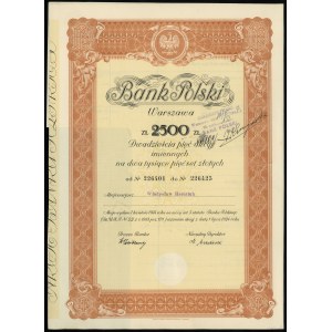 Poland, 25 shares at 100 zlotys = 2,500 zlotys, 1.04.1934, Warsaw