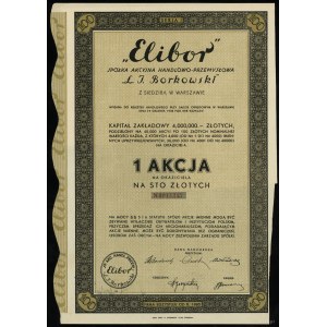 Polen, 1 Aktie für 100 Zloty, 1934, Warschau